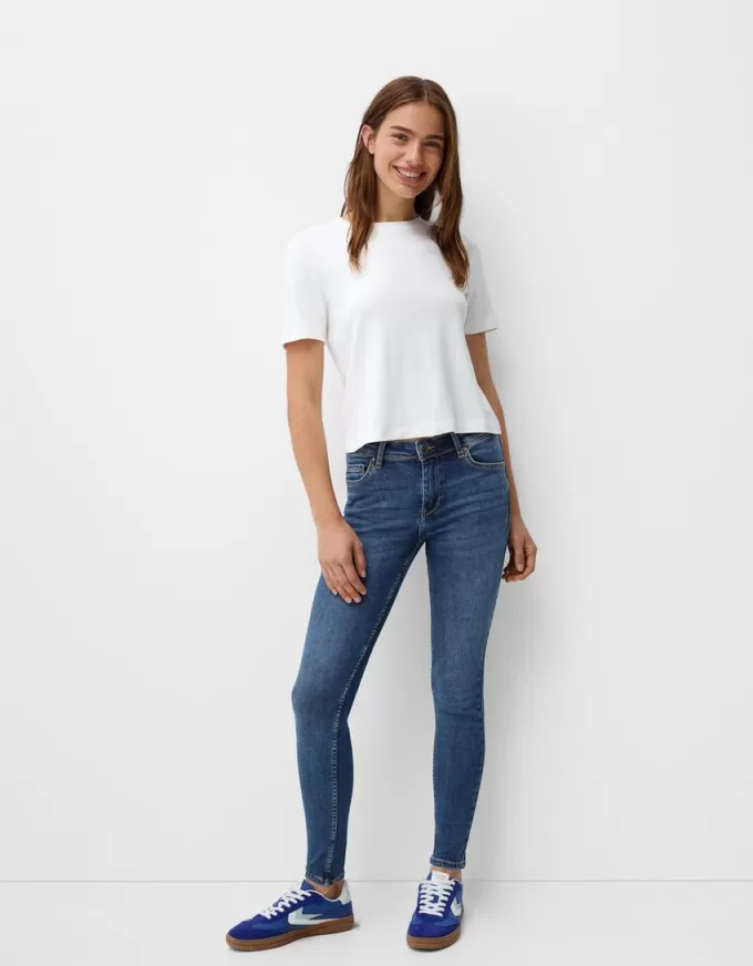 Blugi skinny cu talie joasă Blugi skinny cu talie joasă