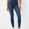 Blugi skinny cu talie super mare Blugi skinny cu talie super mare