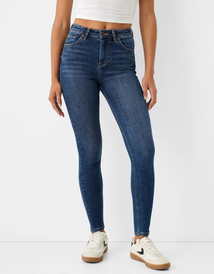 Blugi skinny cu talie super mare Blugi skinny cu talie super mare
