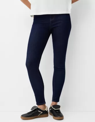 Blugi skinny cu talie super mare