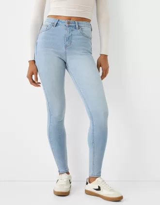 Blugi skinny cu talie super mare