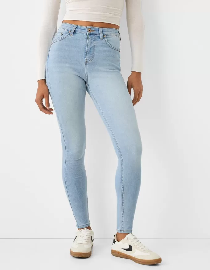 Blugi skinny cu talie super mare Blugi skinny cu talie super mare