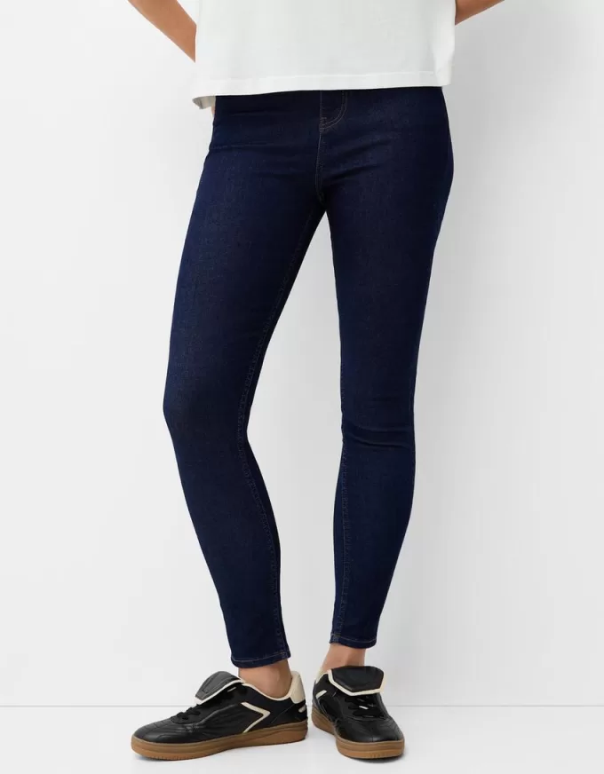 Blugi skinny cu talie super mare Blugi skinny cu talie super mare