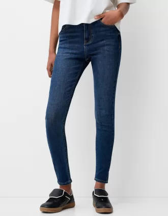 Blugi skinny cu talie super mare