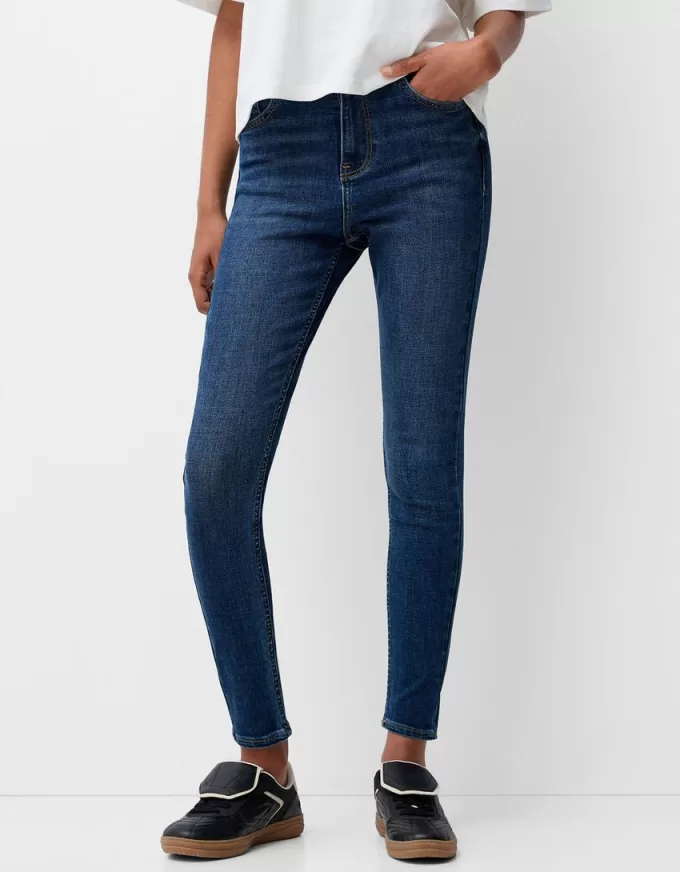 Blugi skinny cu talie super mare Blugi skinny cu talie super mare