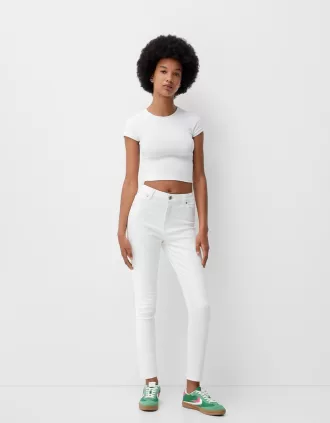 Blugi skinny cu talie super mare