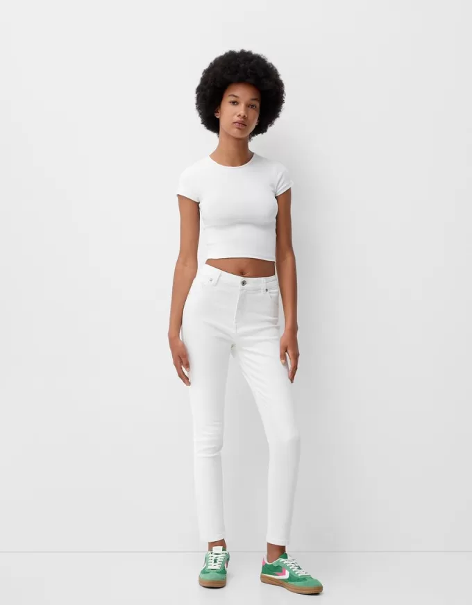 Blugi skinny cu talie super mare Blugi skinny cu talie super mare