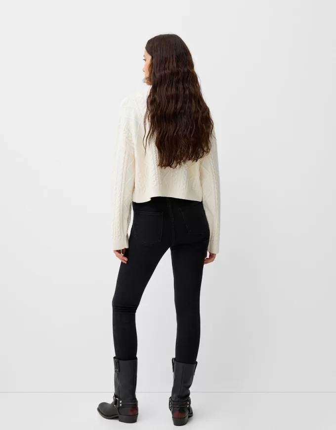 Blugi skinny cu talie super mare Blugi skinny cu talie super mare