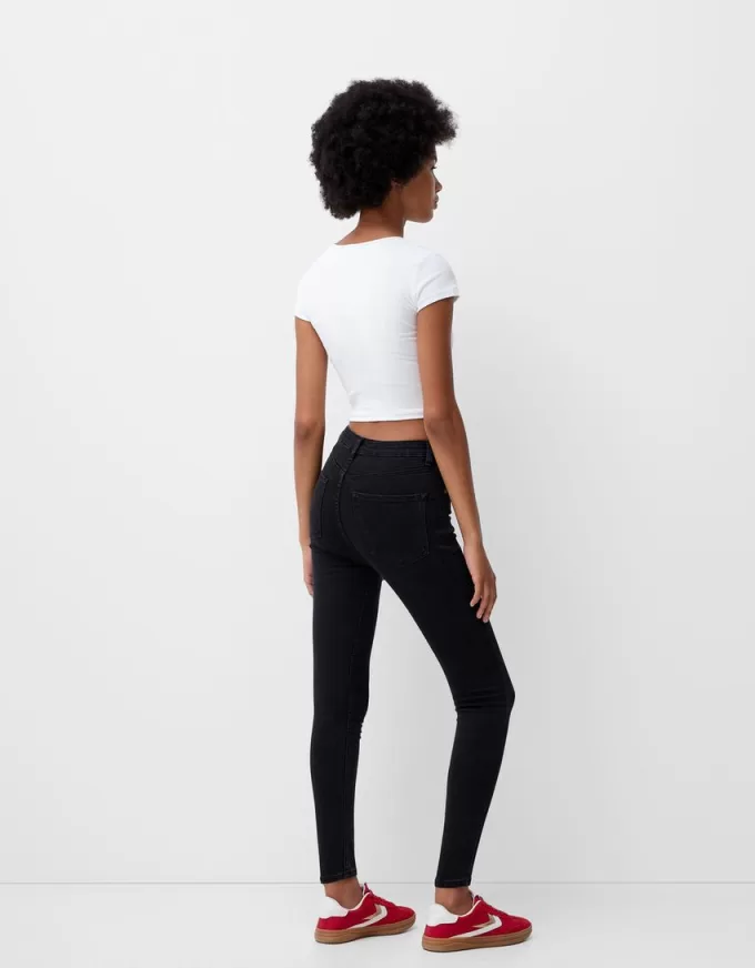 Blugi skinny cu talie super mare Blugi skinny cu talie super mare