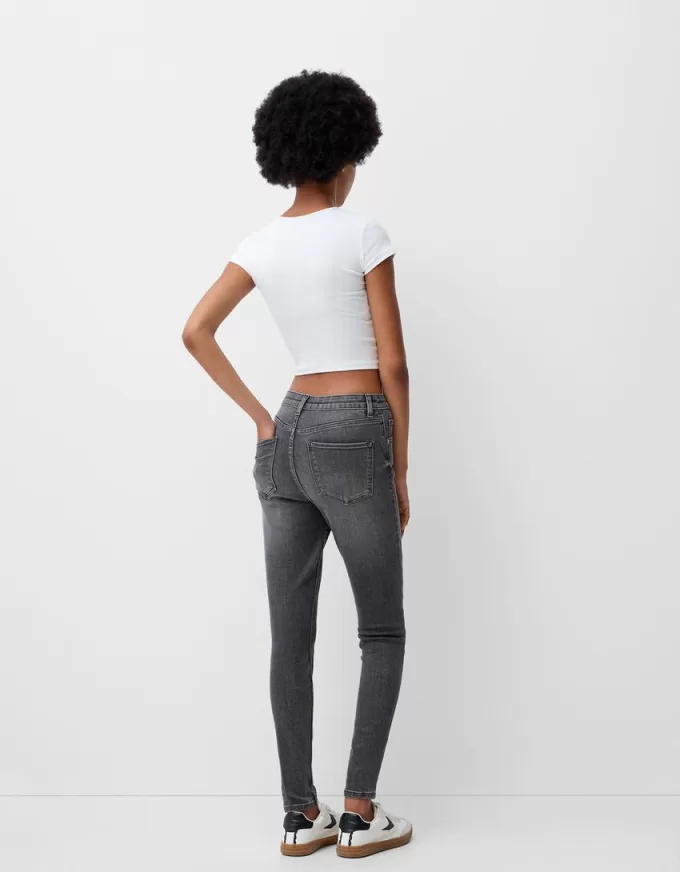 Blugi skinny cu talie super mare Blugi skinny cu talie super mare