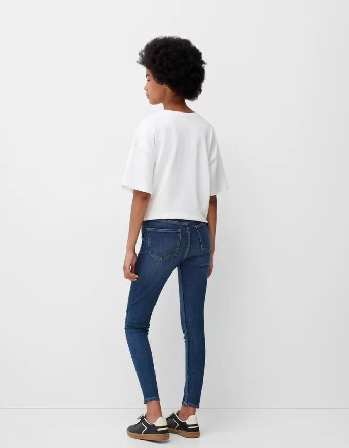 Blugi skinny cu talie super mare Blugi skinny cu talie super mare
