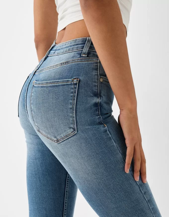 Blugi skinny cu talie super mare Blugi skinny cu talie super mare