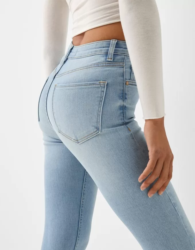 Blugi skinny cu talie super mare Blugi skinny cu talie super mare