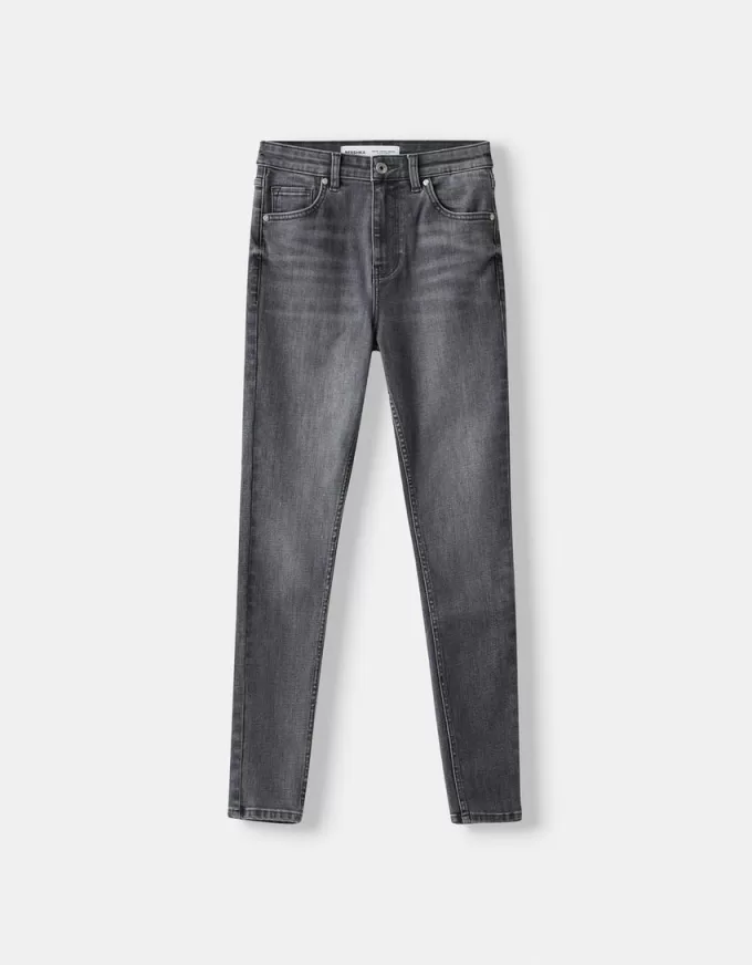 Blugi skinny cu talie super mare Blugi skinny cu talie super mare