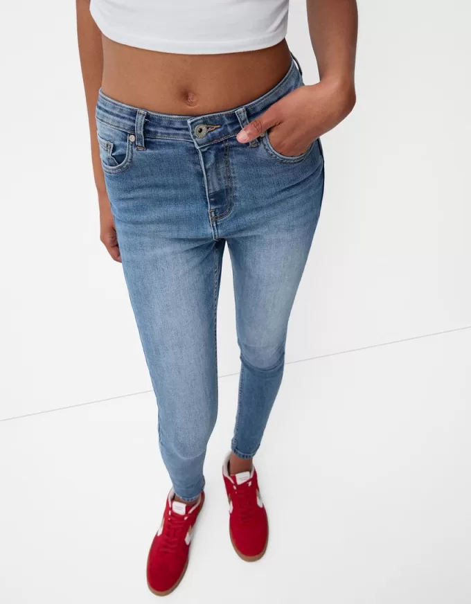 Blugi skinny cu talie super mare Blugi skinny cu talie super mare