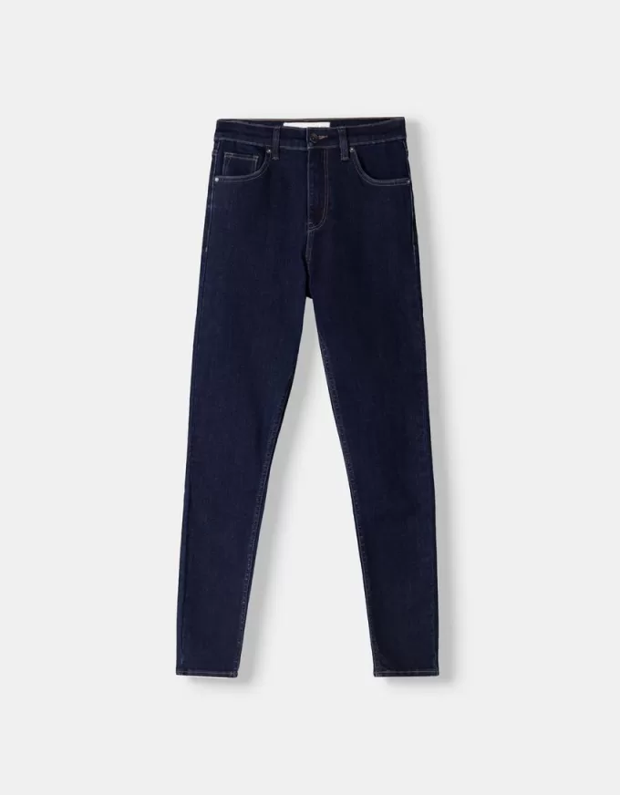 Blugi skinny cu talie super mare Blugi skinny cu talie super mare