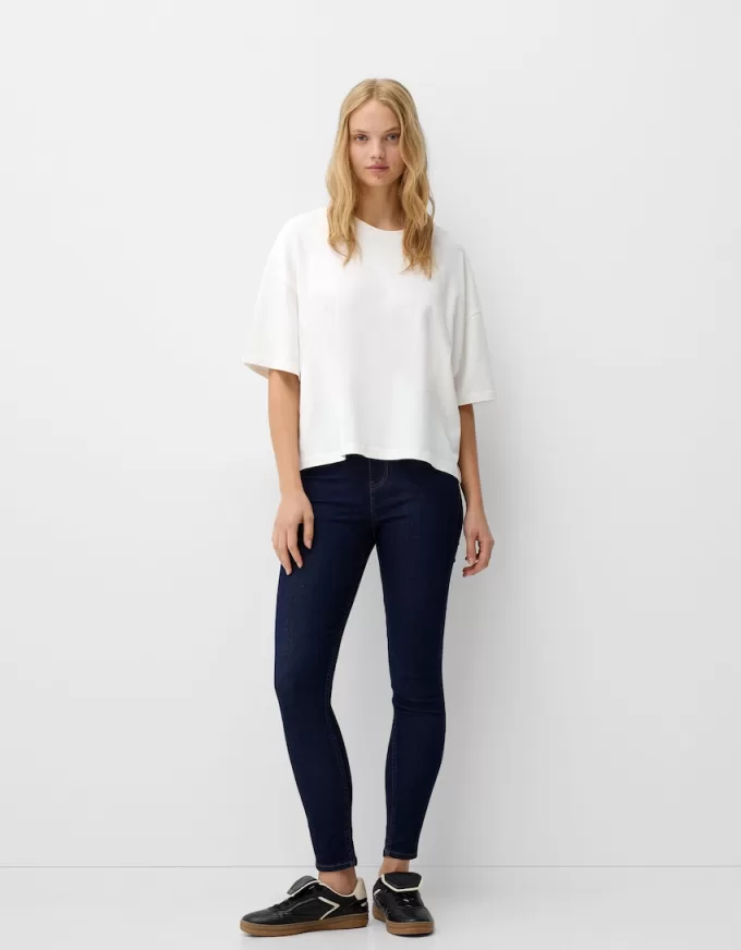 Blugi skinny cu talie super mare Blugi skinny cu talie super mare