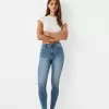 Blugi skinny cu talie super mare Blugi skinny cu talie super mare