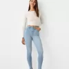 Blugi skinny cu talie super mare Blugi skinny cu talie super mare