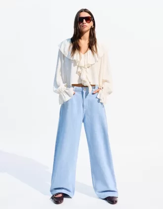 Blugi super largi cu talie completa