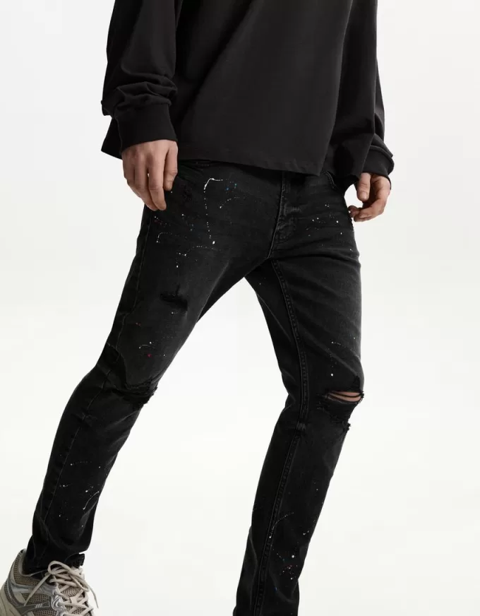 Blugi super skinny rupti Blugi super skinny rupti