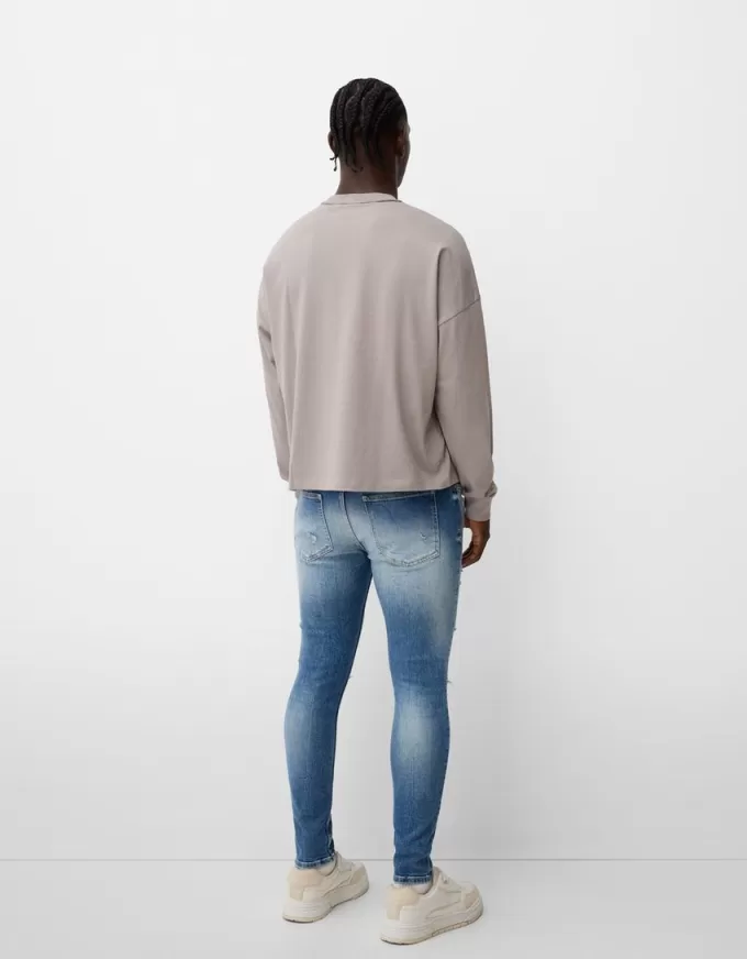Blugi super skinny rupti Blugi super skinny rupti