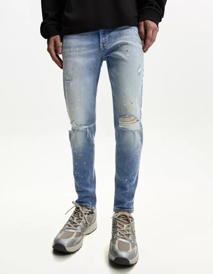 Blugi super skinny rupti Blugi super skinny rupti