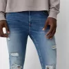 Blugi super skinny rupti Blugi super skinny rupti