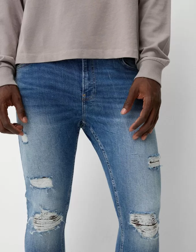 Blugi super skinny rupti Blugi super skinny rupti