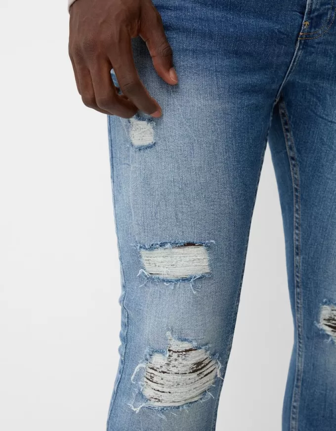 Blugi super skinny rupti Blugi super skinny rupti