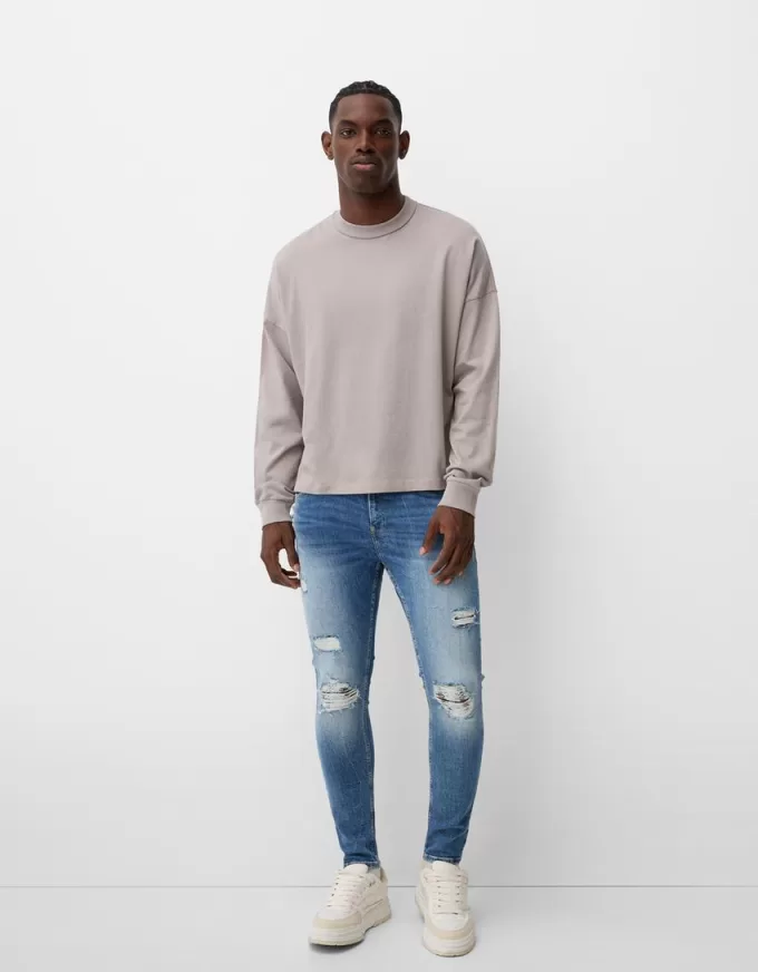 Blugi super skinny rupti Blugi super skinny rupti