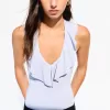Body cu bretele drapat SERIA BERSHKA Body cu bretele drapat SERIA BERSHKA