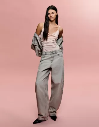 Body cu bretele drapat SERIA BERSHKA