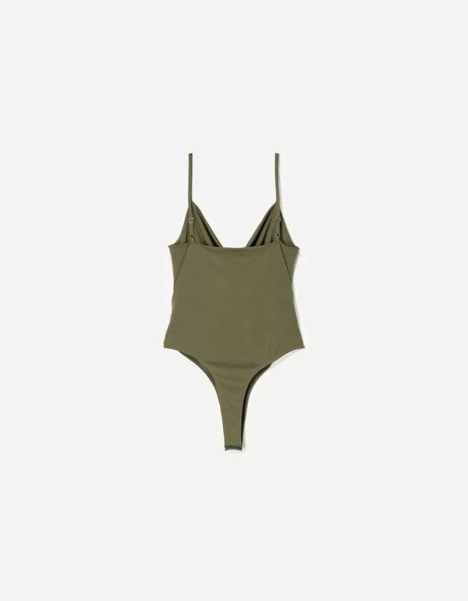 Body cu bretele drapat SERIA BERSHKA Body cu bretele drapat SERIA BERSHKA
