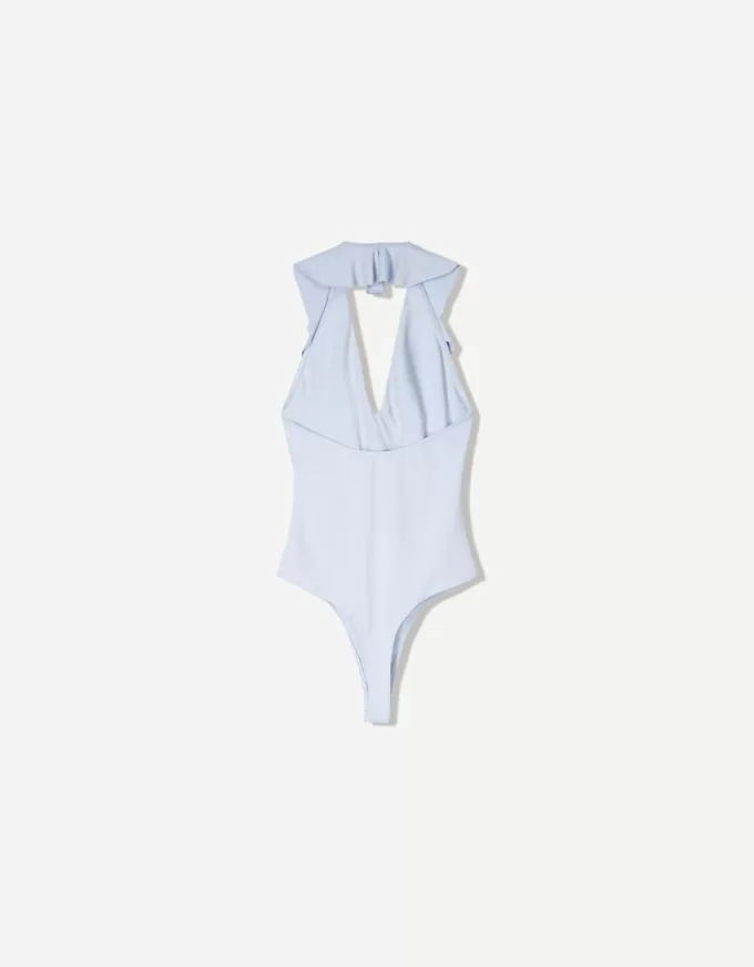 Body cu bretele drapat SERIA BERSHKA Body cu bretele drapat SERIA BERSHKA