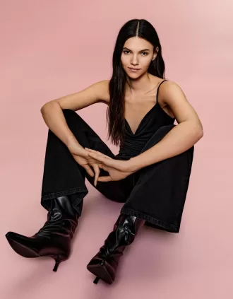 Body cu bretele drapat SERIA BERSHKA