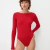 Body cu mânecă lungă și spate deschis Body cu mânecă lungă și spate deschis