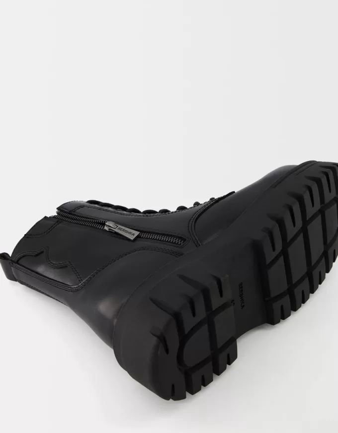 Botine cu platformă cu șireturi Botine cu platformă cu șireturi