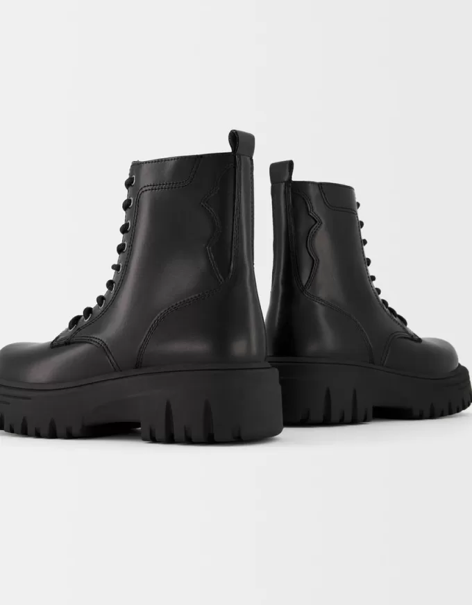 Botine cu platformă cu șireturi Botine cu platformă cu șireturi