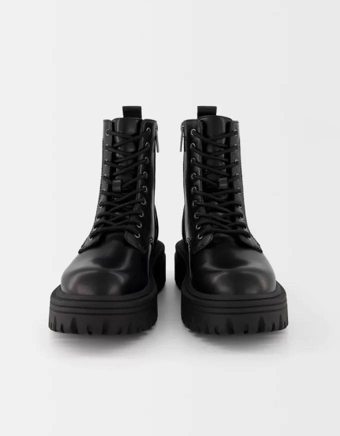 Botine cu platformă cu șireturi Botine cu platformă cu șireturi