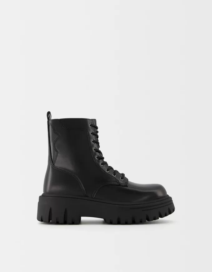 Botine cu platformă cu șireturi Botine cu platformă cu șireturi