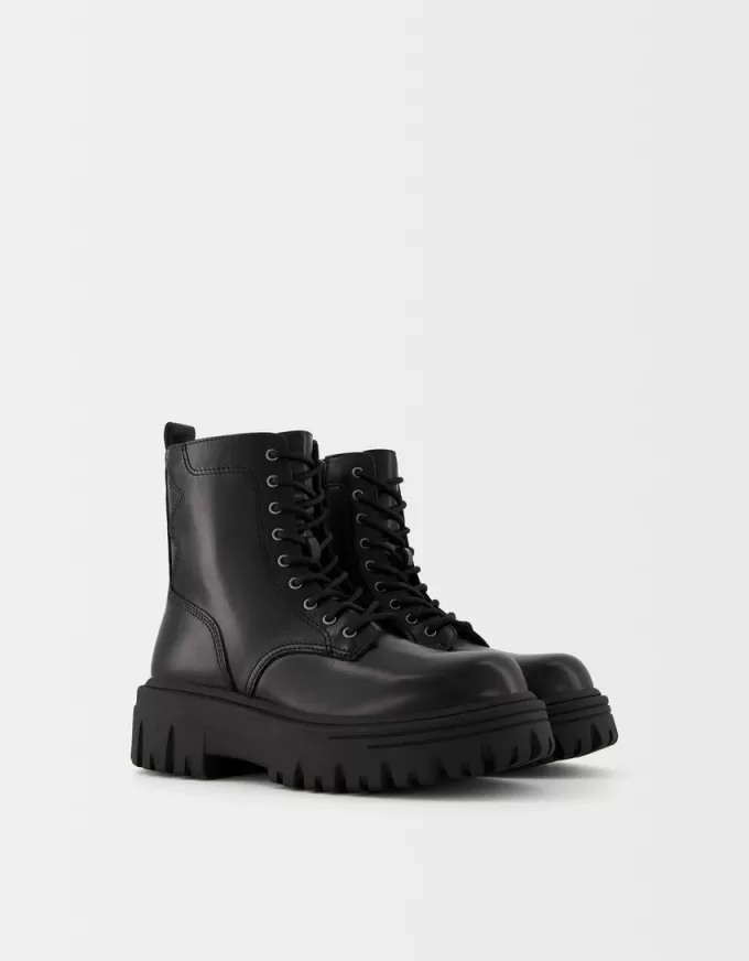 Botine cu platformă cu șireturi Botine cu platformă cu șireturi