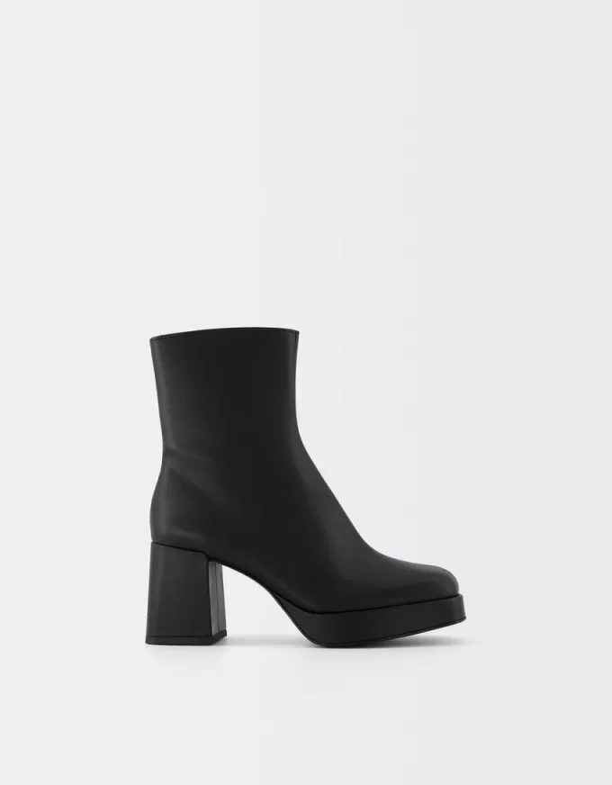 Botine cu platformă cu toc bloc Botine cu platformă cu toc bloc