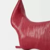 Botine cu toc cu imprimeu animal în relief Botine cu toc cu imprimeu animal în relief