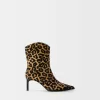 Botine din PIELE cu imprimeu leopard Botine din PIELE cu imprimeu leopard