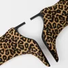 Botine din PIELE cu imprimeu leopard Botine din PIELE cu imprimeu leopard