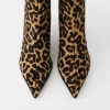 Botine din PIELE cu imprimeu leopard Botine din PIELE cu imprimeu leopard