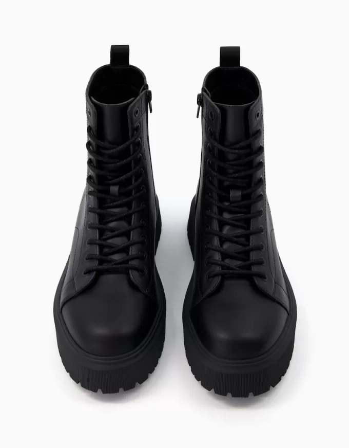 Botine pentru bărbați cu șireturi cu talpă de cale Botine pentru bărbați cu șireturi cu talpă de cale