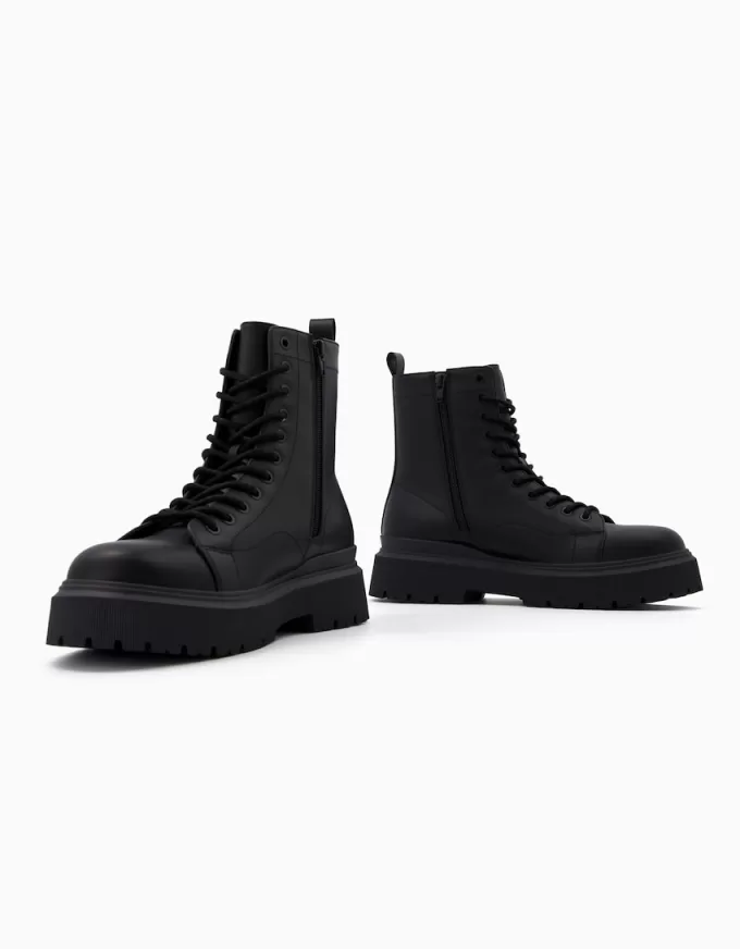 Botine pentru bărbați cu șireturi cu talpă de cale Botine pentru bărbați cu șireturi cu talpă de cale