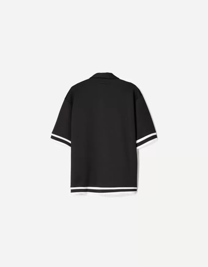Camasa boxy cu maneca scurta brodata Camasa boxy cu maneca scurta brodata
